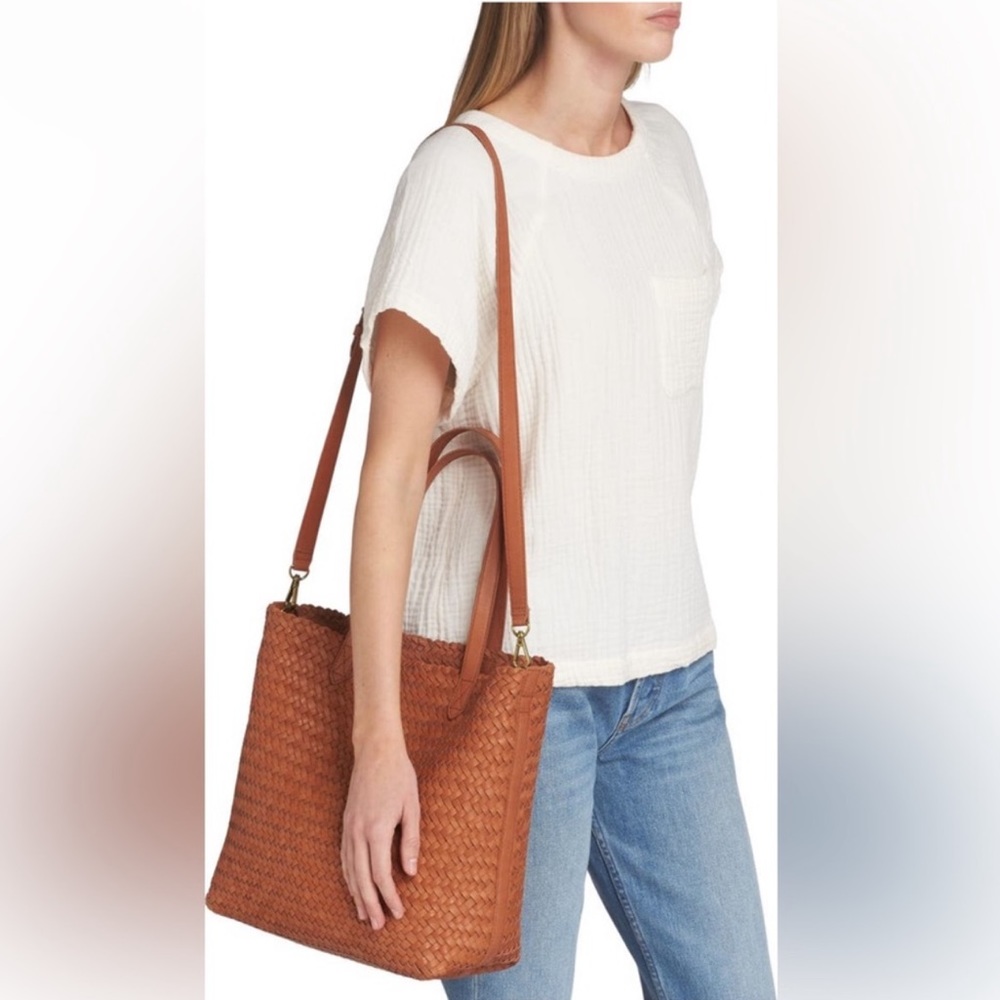 Madewell Woven Transport Leather Medium Tote Bag